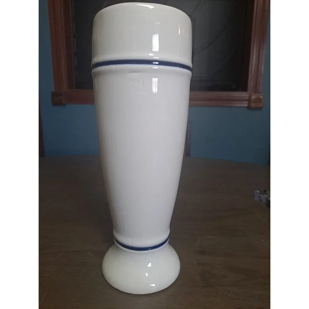 DAB Dortmunder Actien Brauerei White Ceramic Pilsner Drinking Glass 9.5